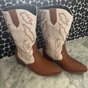 Brown and Cream Western Boots